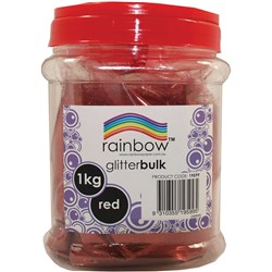  Rainbow Glitter Bulk Jar Red 1kg 