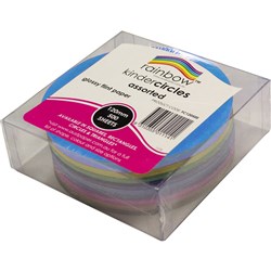  Rainbow Kinder Circles Gloss 120mm 84gsm Assorted Pack Of 500 
