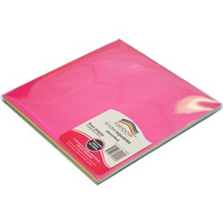 KINDER SHAPES Fluoro Paper Squares 250mm Pack of 100