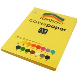  Rainbow Cover Paper A4 125gsm Sunlight Yellow 100 Sheets 