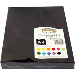  Rainbow Spectrum Board A4 220 gsm Black 100 Sheets 