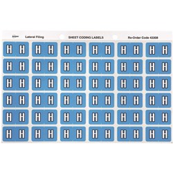  Avery Alphabet Coding Label H Side Tab 25x38mm Blue Pack Of 180 