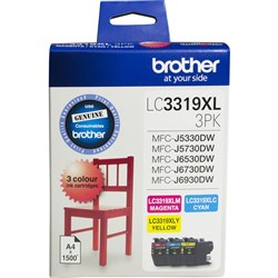  Brother LC3319XL Ink Cartridge High Yield Colour Value Pack CMY 