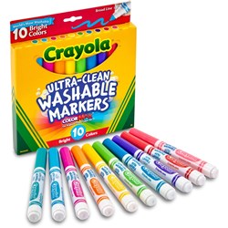  Crayola Ultra Clean Washable Broadline Marker Bright Assorted Pack of 10 