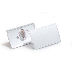  Durable Name Badge With Combi Clip 54 x 909mm Clear Pack Of 25 