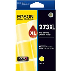 Epson 273XL Claria Premium Ink Cartridge High Yield Yellow 
