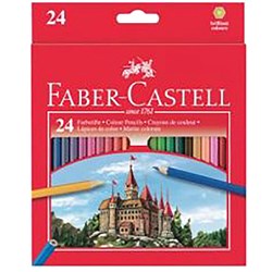  Faber-Castell Classic Colour Pencils including Sharpener Assorted Pack of 24 