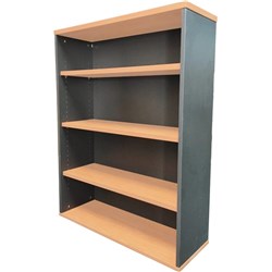  Rapidline Rapid Worker Bookcase 3 Shelves 900W x 315D x 1200mmH Beech And Ironstone 