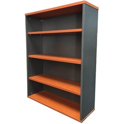  Rapidline Rapid Worker Bookcase 3 Shelves 900W x 315D x 1200mmH Cherry And Ironstone 