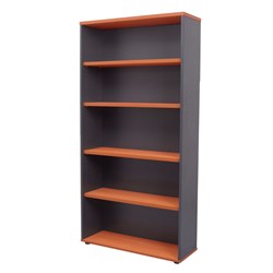  Rapidline Rapid Worker Bookcase 4 Shelves 900W x 315D x 1800mmH Cherry And Ironstone 