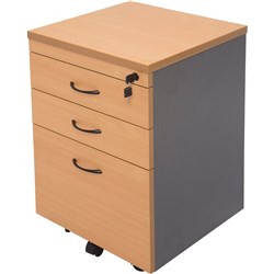  Rapidline Rapid Worker Mobile Pedestal 2 Drawer 1 File 465Wx 447D x 690mmH Beech/Ironstone 