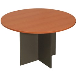  Rapidline Rapid Worker Round Table 1200D x 730mmH Cherry Top Ironstone Base 