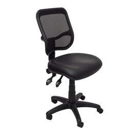  Rapidline EM300 Ergonomic Chair Medium Mesh Back Black PU Seat 