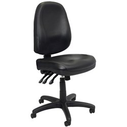 High Back Task Chair Large Seat Pan 3 Lever Mechanism Moulded Foam Black PU