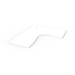  Rapidline Corner Workstation Top Only 1800/1500W x 700D x 25mmD With Cable Port White 