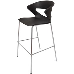  Rapidline Taurus Stool 4 Leg Chrome Frame Poly Shell Black 