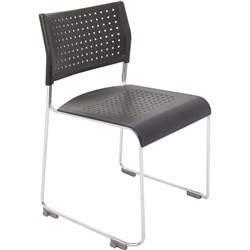  Rapidline Wimbledon Chair No Arms Chrome Sled Base Black 