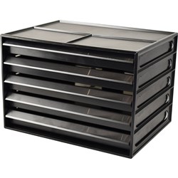  Italplast A4 Document Cabinet Recycled 5 Drawer Black & Clear 