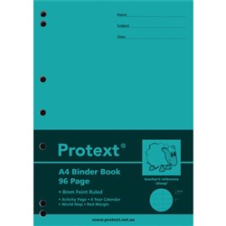  Protext Binder Book A4 7 Hole 8mm Ruled 70gsm 96 Page Sheep 