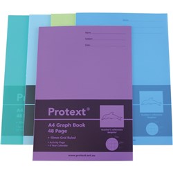  Protext Graph Book A4 10mm Squares 48 Page 70gsm Poly Cover Dolphin 