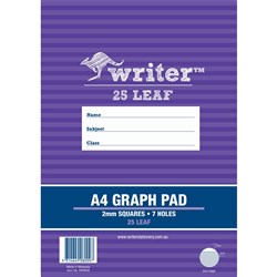  Writer Graph Pad A4 2mm 25 Sheets 