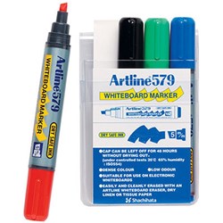 ARTLINE 579 WHITEBOARD MARKER Drysafe Med Chisel Asstd Wlt4