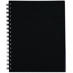  Spirax 511 Hard Cover Notebook A5 Ruled 200 Page Side Opening Black 