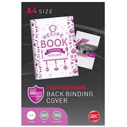  GBC Binding Cover A4 300gsm Leathergrain Pack Of 100 White 