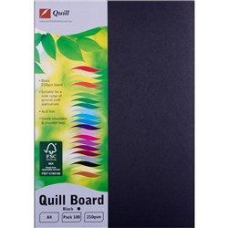  Quill Board A4 210gsm Black Pack of 100 