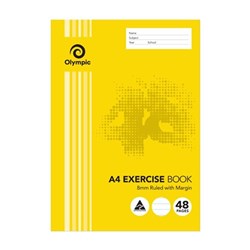 OLYMPIC A4  EXERCISE BOOK 8MM RULED - 48 Page