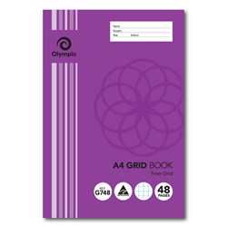 OLYMPIC GRID BOOK STRIPE A4 48Page 7mm Grid