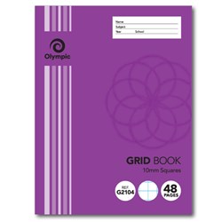 OLYMPIC GRID EXERCISE BOOKS 48Page 10mm Quad 225x175mm