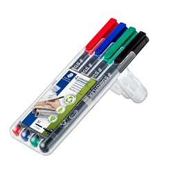 (STD-317WP4) - STAEDTLER 317 LUMOCOLOR PENS - Perm Med 1.0mm Wlt4