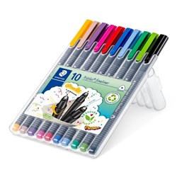  Staedtler 334 Triplus Fineliners 0.3mm Assorted Wallet of 10 