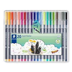  Staedtler 334 Triplus Fineliners 0.3mm Assorted Wallet of 20 