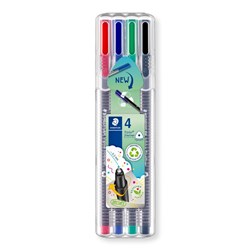 STAEDTLER TRIPLUS 334 Fineliner Assorted Colours Pack of 4