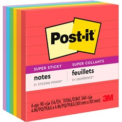 POST-IT 675-6SSAN NOTES Super Sticky NeonLined 98x98mm