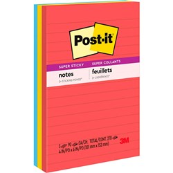 Post-It 660-3SSAN Lined Notes 101mmx152mm Playful 
