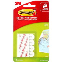 3M 17024 POSTER STRIPS White Pack of 12