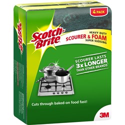SCOTCH BRITE SCRUB SPONGE Heavy Duty 4Pk