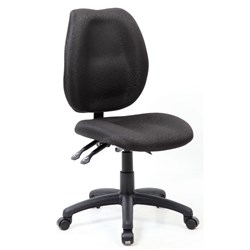  Sabina Typist Chair High Back No Arms 3 Lever Black Pattern Fabric 