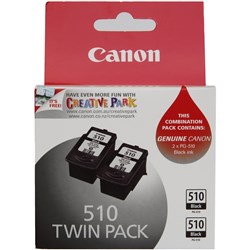  Canon Pixma PG510 Ink Cartridge Twin Pack Black 