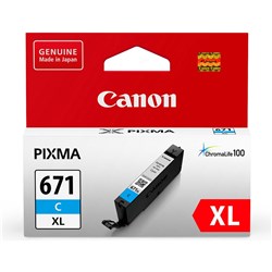  Canon Pixma CLI671XL Ink Cartridge High Yield Cyan 