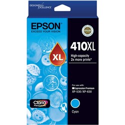  Epson 410XL Claria Premium Ink Cartridge High Yield Cyan 