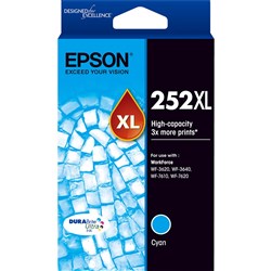  Epson 252XL DURABrite Ultra Ink Cartridge High Yield Cyan 