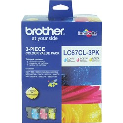  Brother LC-67CL Ink Cartridge Colour Value Pack CMY 