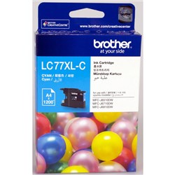 BROTHER LC77XLC INKJET XH/YLD J6510dw/6710/6910 1.2K Pg Cyan