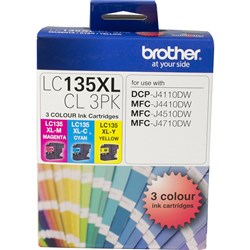  Brother LC-135XLCL Ink Cartridge High Yield Colour Value Pack CMY 