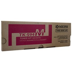 (KYO-TK594M) - KYOCERA TK594M TONER CARTRIDGE - MagentaSuits: FSC2026MFP, FSC2126MFP, FSC2526MFP, FSC2626MFP, FSC5250DN, P6026CDN, M6026CDN, M6526CDN