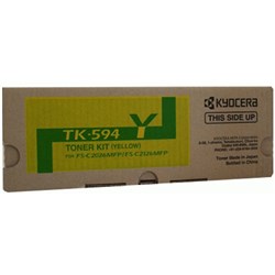 (KYO-TK594Y) - KYOCERA TK594Y TONER CARTRIDGE - YellowSuits: FSC2026MFP, FSC2126MFP, FSC2526MFP, FSC2626MFP, FSC5250DN, P6026CDN, M6026CDN, M6526CDN